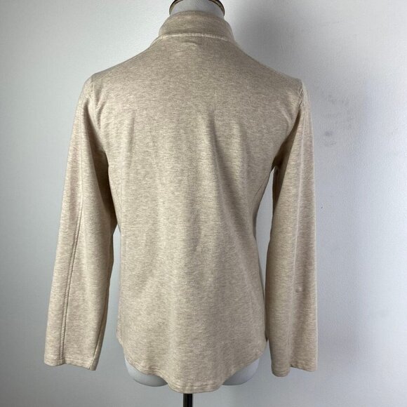 Laura Scott Women's Petite Medium Tan White Floral Full Zip Track‎ Jacket - Picture 6 of 8